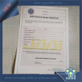 Custom Hot Stamping Hologram Security Document Paper Printing